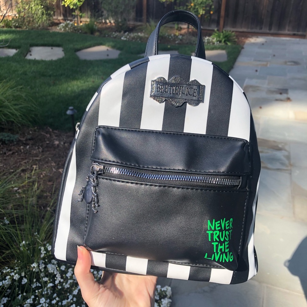 Beetlejuice "Never Trust The Living" Mini Backpack